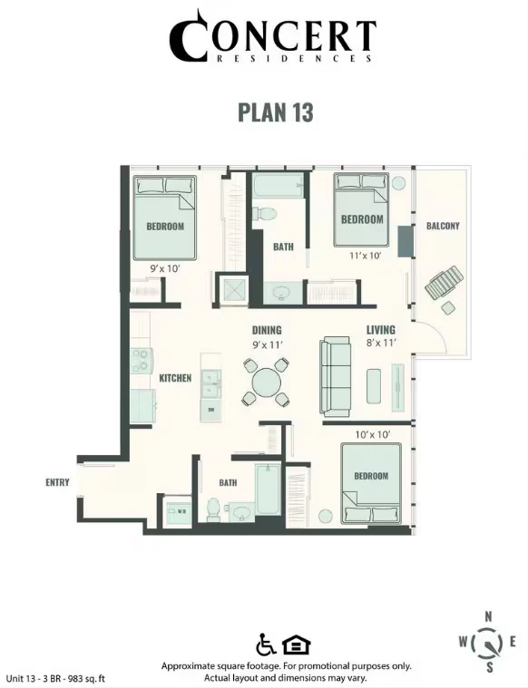 Concert 13 3x2 1702 floor plan